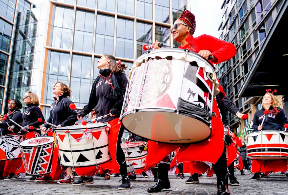 Enjoy live music from bands like Batala DC at the Mardi Gras celebration at the Wharf. Photo by Miki Jourdan via Flickr (CC BY-NC-ND 2.0)
