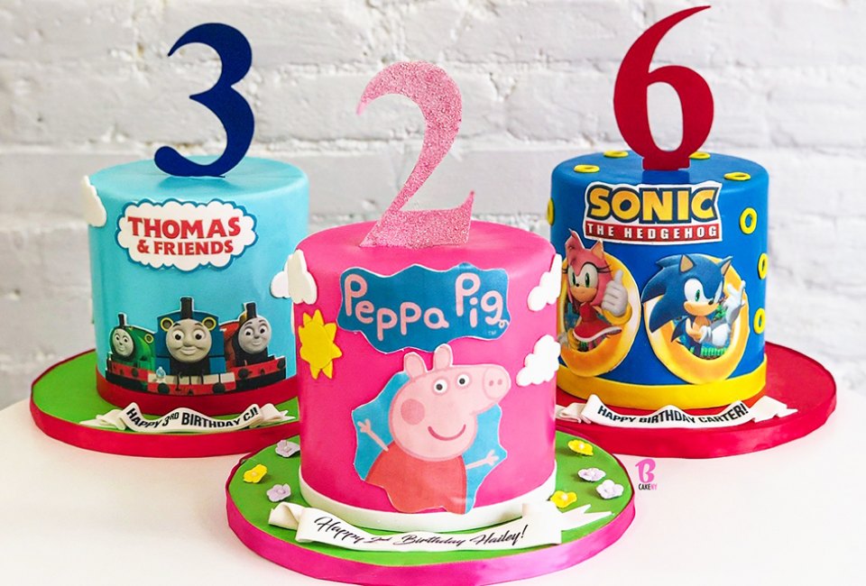 BCakeNY can customize a 6-inch round cake with your kid's favorite characters.