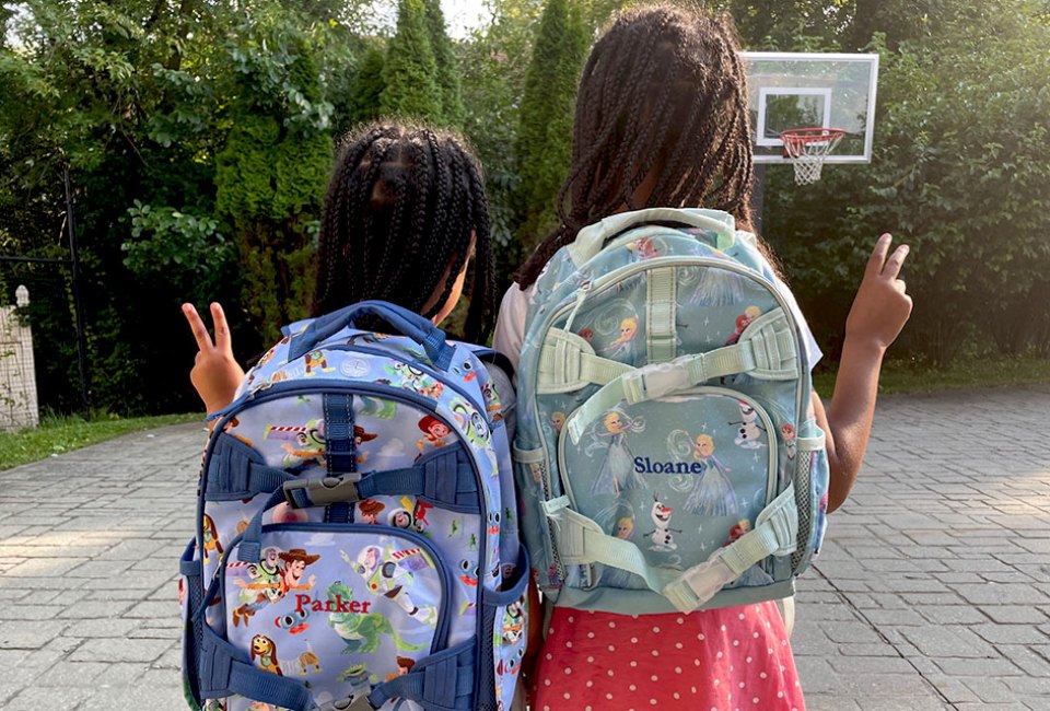 The popular Mackenize Pottery Barn backpack comes in four sizes. 