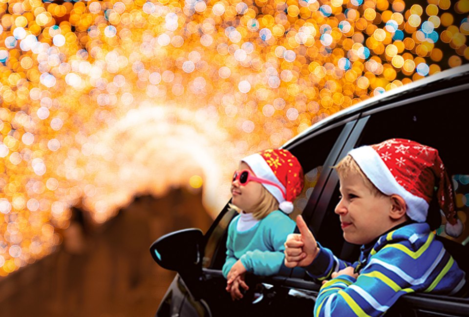 Bethel Woods' Peace, Love, and Lights is a completely drive-thru display in 2020. Photo courtesy of Bethel Woods