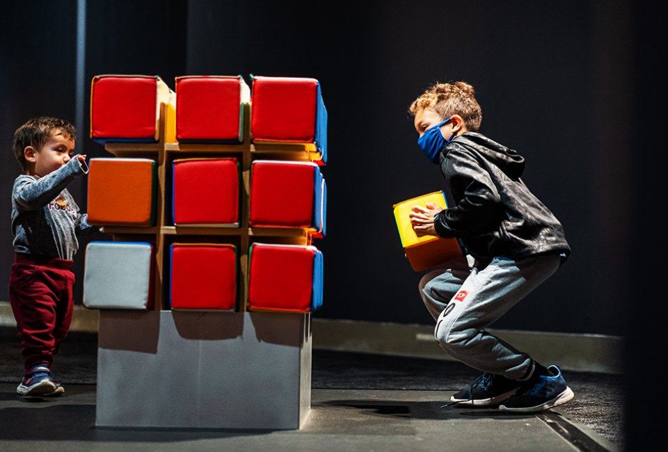 Try to Solve a giant Rubik's Cube at the Liberty Science Center. Photo courtesy of LSC