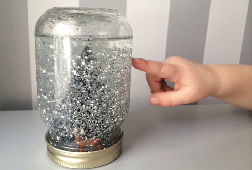 A little glitter creates a magical snow globe.