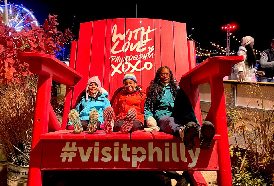  A winter oasis, Blue Cross RiverRink Winterfest houses a skating rink overlooking the Delaware River, a ski chalet-style lodge and more. Photo by Danielle Smith