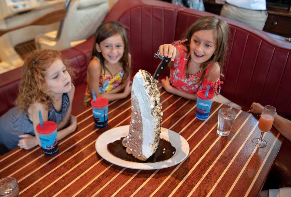 Enjoy the S’mores Baked Alaska at The Boathouse. Photo courtesy of the restaurant
