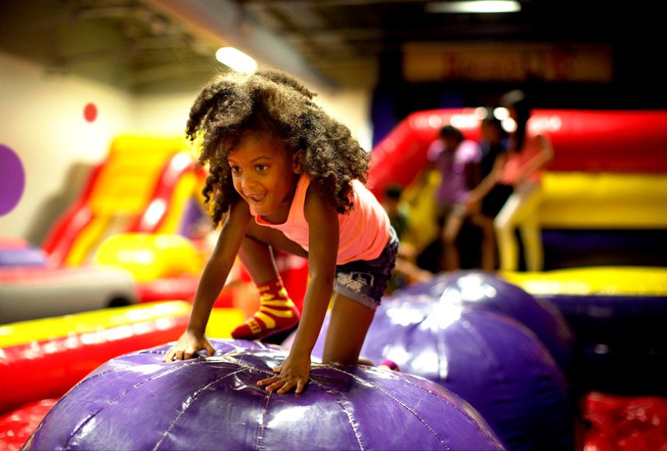 Games and inflatables are part of the fun at Bounce U!