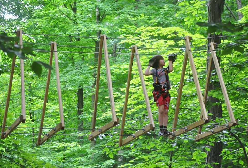 Boundless Adventures offers exciting climbing challenges for ages 7 and up.