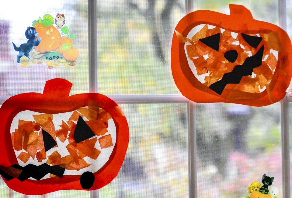 Kids can make Halloween window decorations for the whole neighborhood to enjoy! Photo by Briesha Bell, via Unsplash