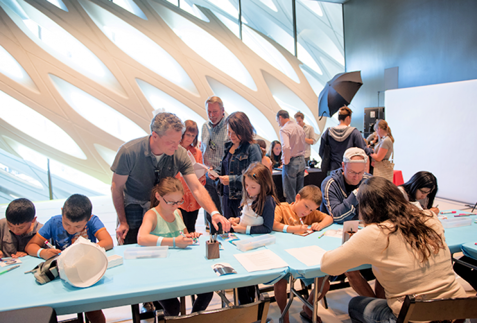 Broad Museum Family Weekend Workshop. Photo courtesy of the museum