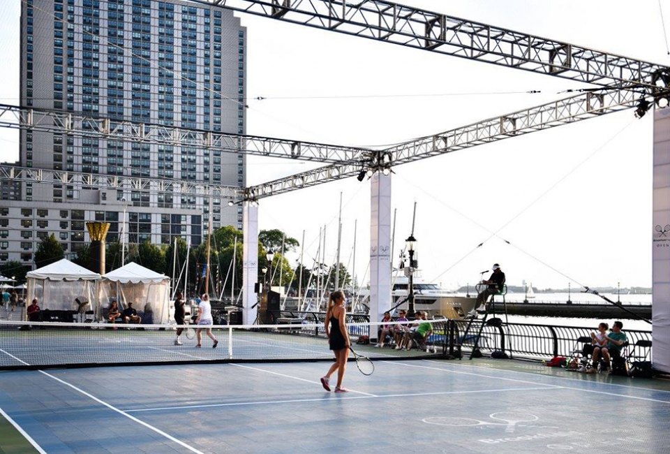 Watch a match and participate in a clinic at Brookfield Place's US Open Experience. Photo courtesy of Brookfield Place