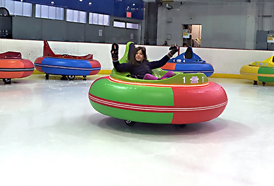 Aviator Sports is the  first to have ice bumper cars in Brooklyn, bringing a completely new experience to the ice rink.