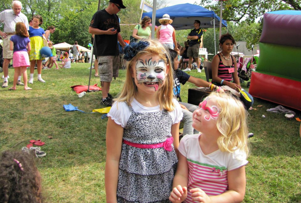 Face painting, pony rides, touch-a-truck, a climbing wall, and more at the Burke Centre Festival. Photo courtesy of the festival