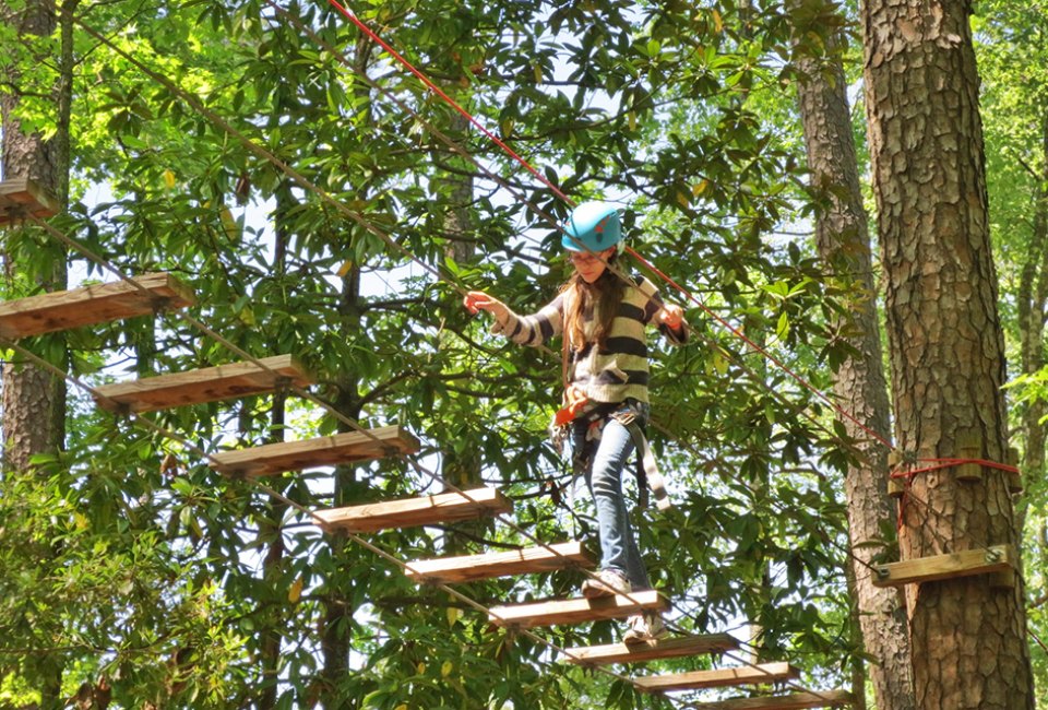 Every step matters at TreeTop Adventure & Ziplines at Callaway Gardens. Photo by Bill Leffler