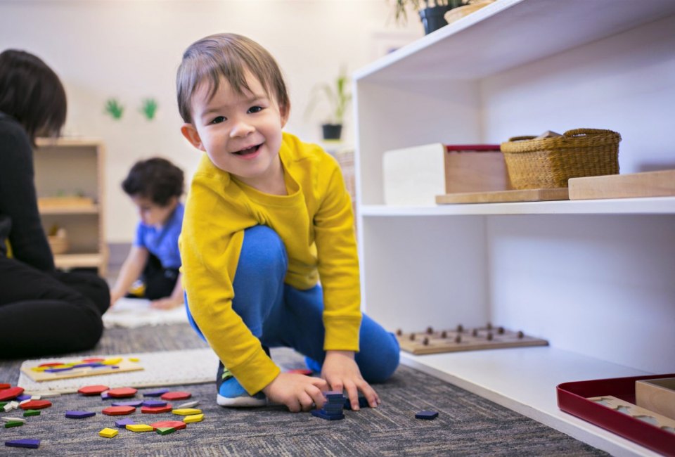 Preschoolers can stay just for the morning or for a full day at Cambridge Montessori. Photo courtesy of Cambridge Montessori School