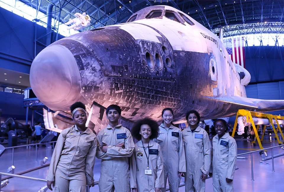 S.H.E. Can Steam campers learn about aviation at the Steven F. Udvar-Hazy Center. Photo courtesy of  S.H.E. Can STEAM Camp