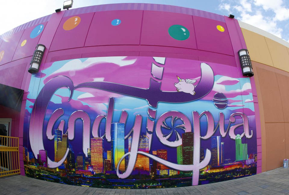 Candytopia Houston is set up in a temporary location at the MARQ*E Entertainment Center in West Houston.