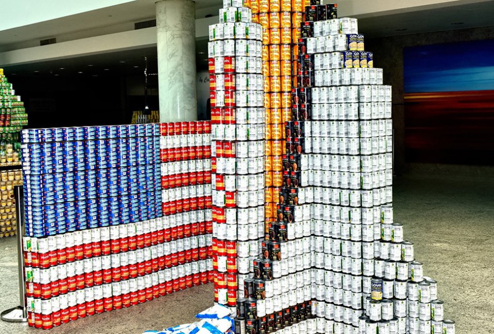 The cost of admission to Canstruction Long Island:  just one can of food that are then donated to feed to feed hungry Long Islanders. Photo courtesy of the event