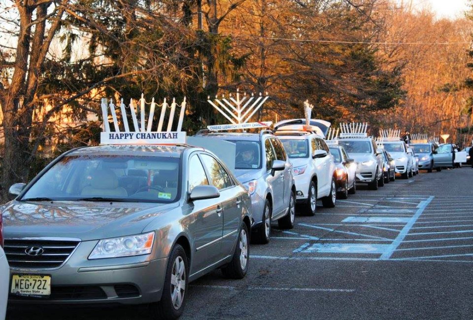 Car Menorah Parade. Photo courtesy of Chabad Lubavitch of Camden and Burlington Counties, NJ