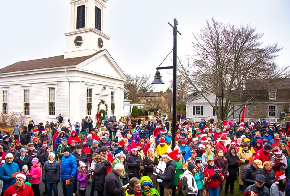 The 75th Annual Community Carol Sing brings families together in holiday song. Photo by Joe Michael, courtesy of the Mystic Seaport Museum