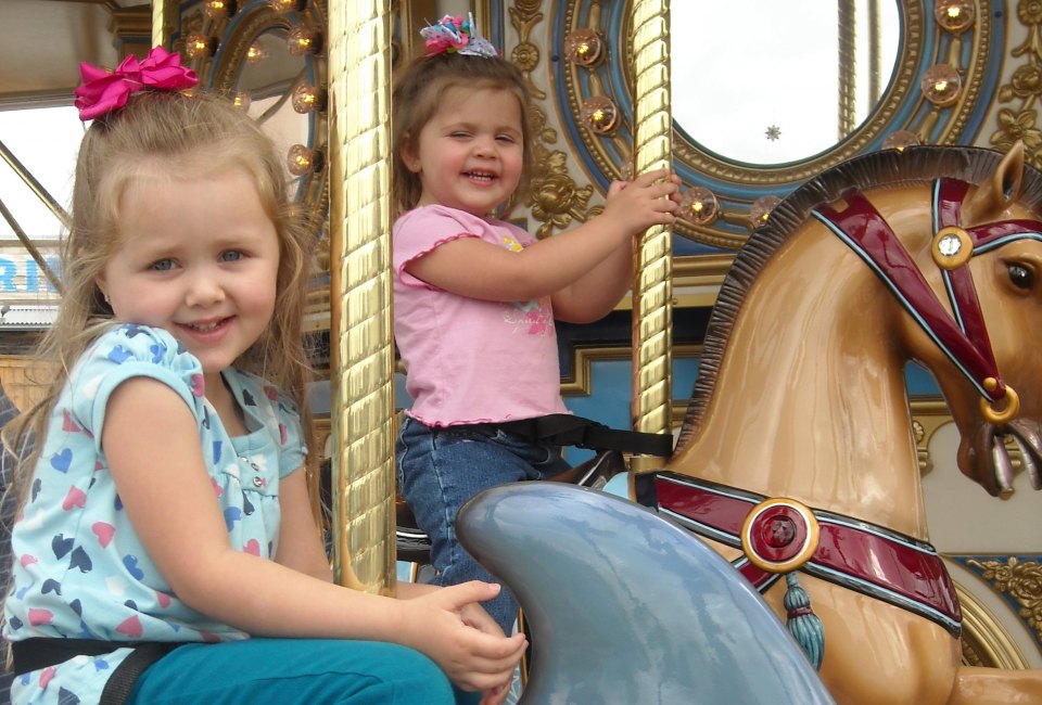 Kids love the carousel on Kemah's boardwalk. 