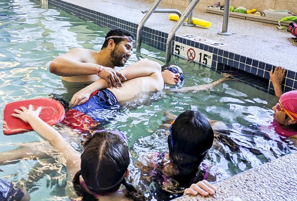 Swimming lessons in Boston teach kids of all ages. Photo courtesy of Charles River Aquatics 