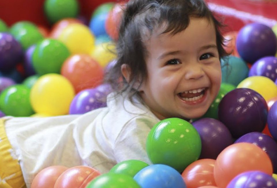 Ball pit fun at Chelsea Piers. 