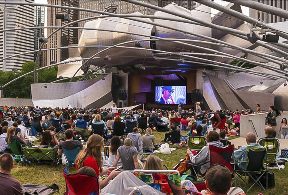 Millennium Park Summer Film Series offers free outdoor movies in Chicago. Photo courtesy of chicago.gov