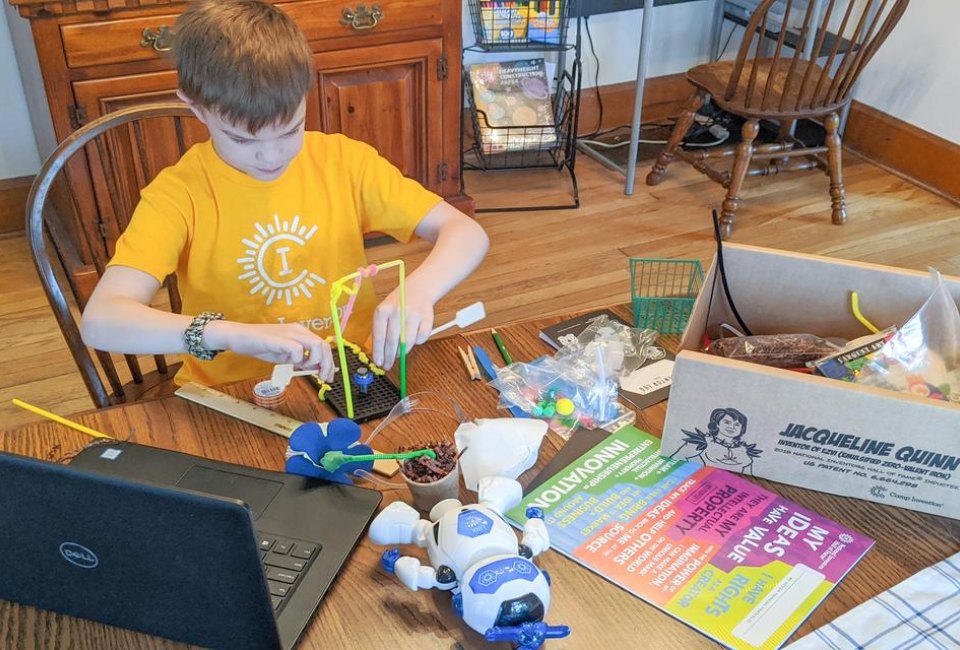 Camp Invention Connect sends campers boxes packed with materials to spark their STEM skills. Photo courtesy of the camp