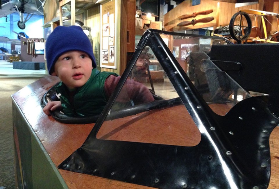 Kids can take flight at the Cradle of Aviation Museum for free. Photo by Kristen Markel