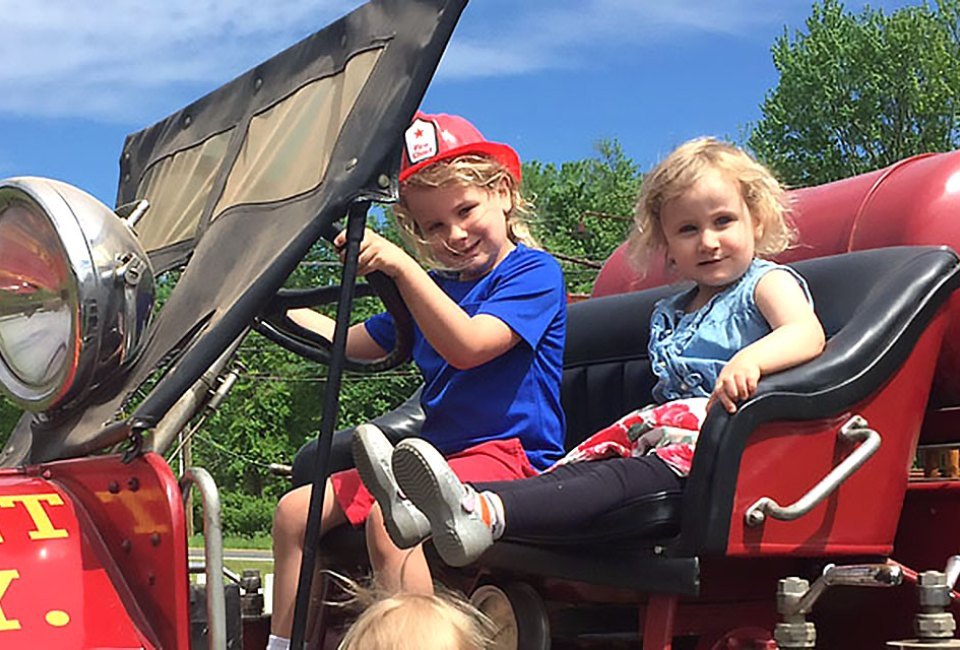Don't miss the opportunity to sit in real fire trucks at the First Responders Day and Fire Truck Show at the Connecticut Trolley Museum. Photo courtesy of the museum 