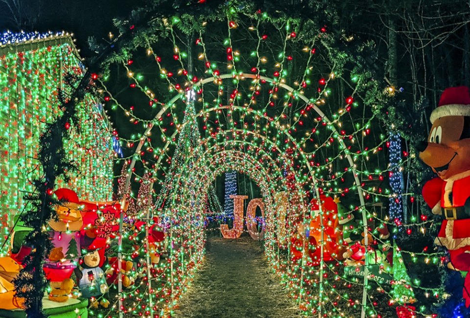 Families will wonder at the best neighborhood Christmas light displays in Connecticut this 2024 holiday season. Photo courtesy of Amarante's Winter Wonderland.