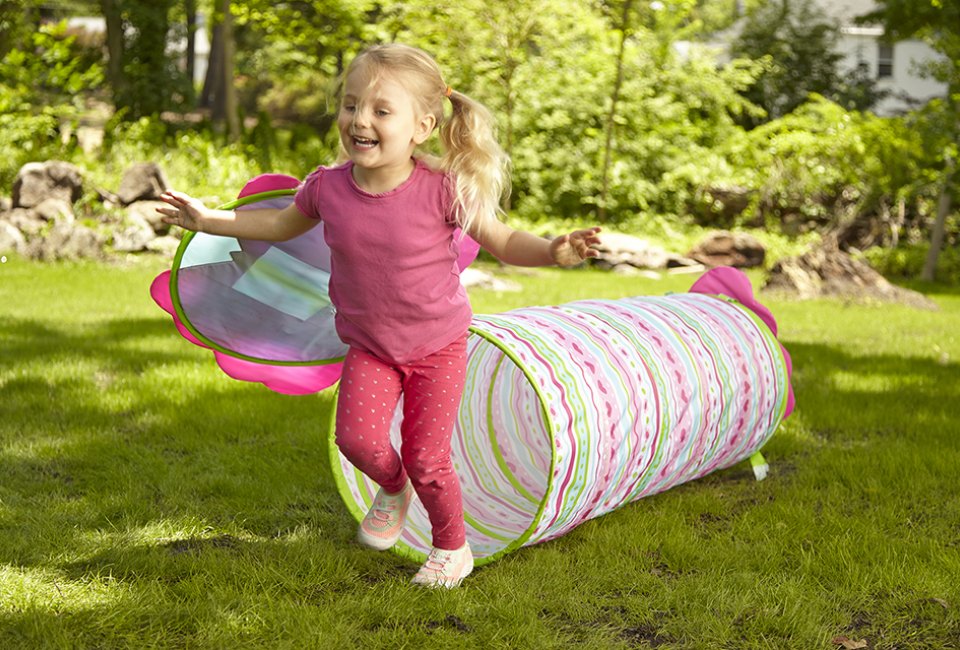 Run through the tunnel to get their energy out! Photo courtesy Melissa and Doug