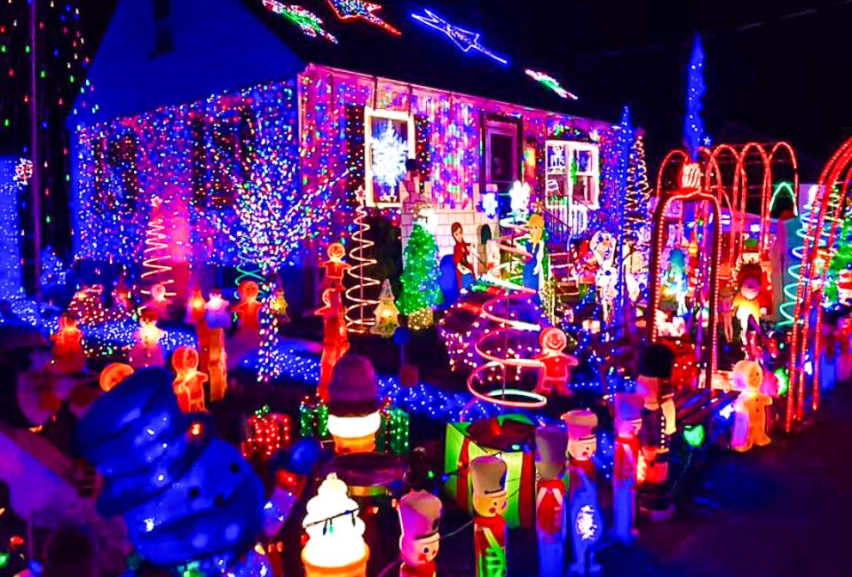 The North Shore is just one destination for spectacular neighborhood holiday lights in Greater Boston this year! Photo courtesy of the Danvers Lights Facebook Page