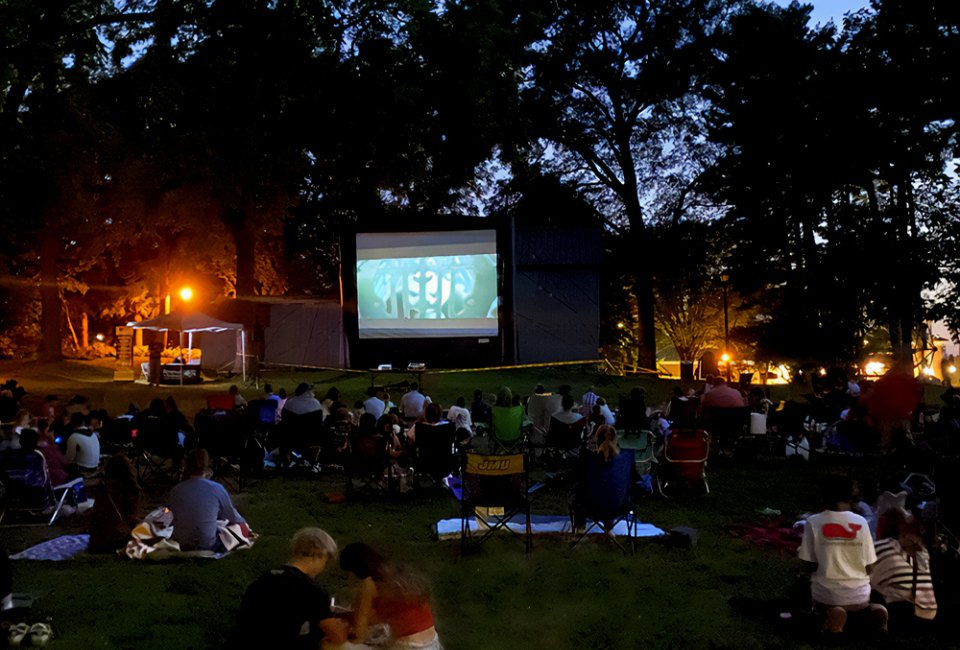 Free Outdoor Movies in the DC Area this Summer for Kids Sunset Cinema at Cherry Hill Park in Falls Church, Virginia. Photo courtesy of the event.