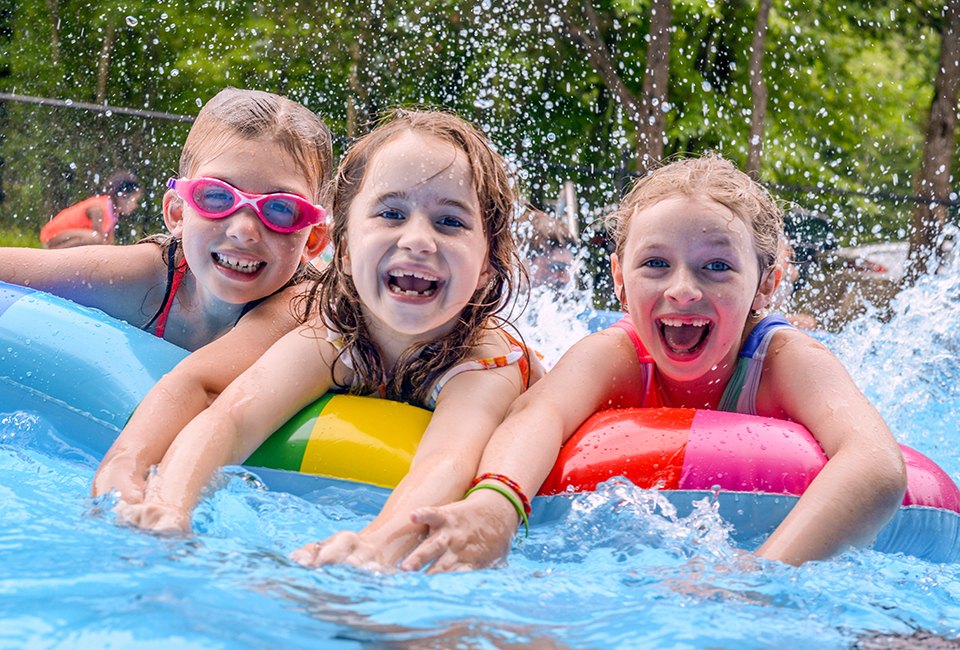 <i>Deer Mountain Day campers have a blast with swimming, sports, arts and outdoor adventure activities.</i>