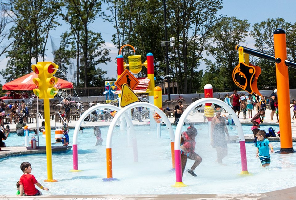 Visit the expansive brand new 2-acre water park, The Water Main, at Diggerland USA! Photo courtesy of DIggerland USA