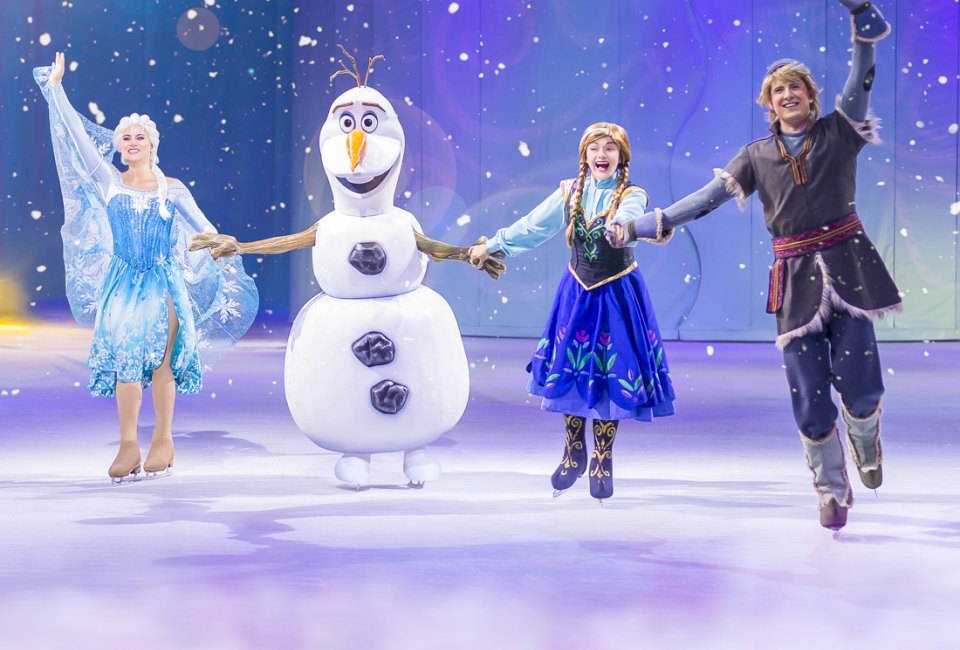 Photo of Disney on Ice performance with characters from Frozen.