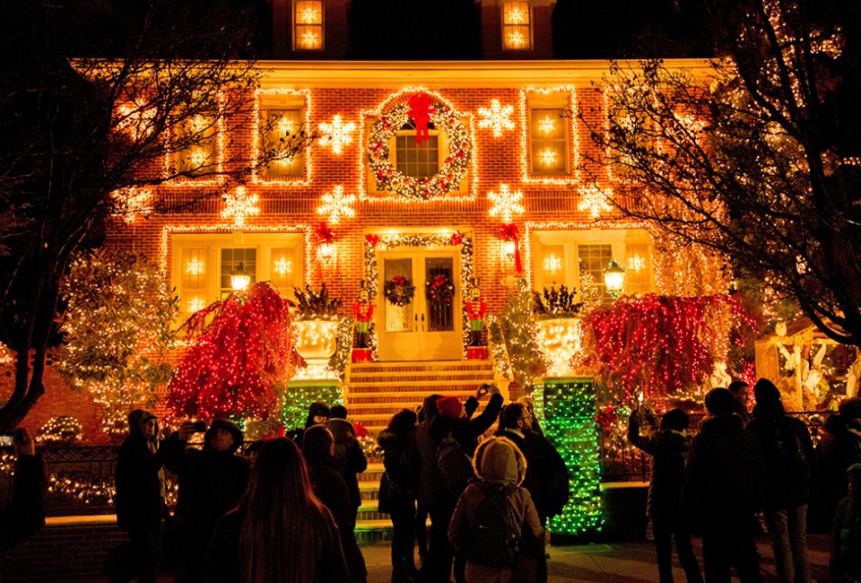 The Dyker Heights Christmas lights attract throngs of visitors to the Brooklyn neighborhood each holiday season. Photo courtesy of Dyker Heights Lights