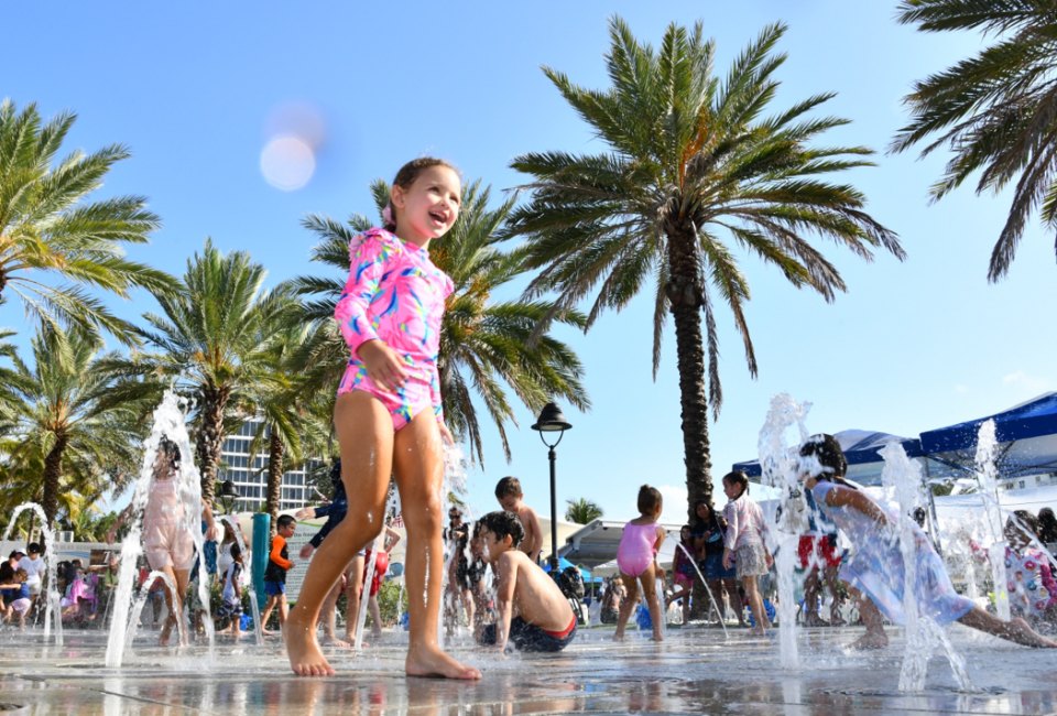 Free splash pads and spraygrounds are easy ways to enjoy the summer without breaking the bank. Photo courtesy of City of Fort Lauderdale Parks and Recreation