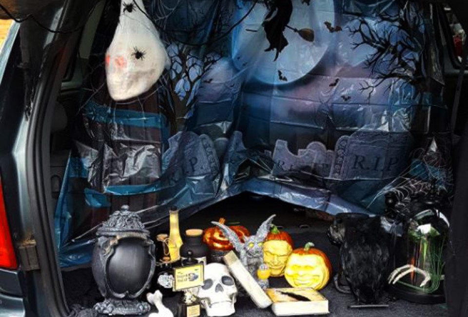 You can trick-or-treat spooky and scary trunks across Connecticut this Halloween. Photo courtesy of the Granby Police Department