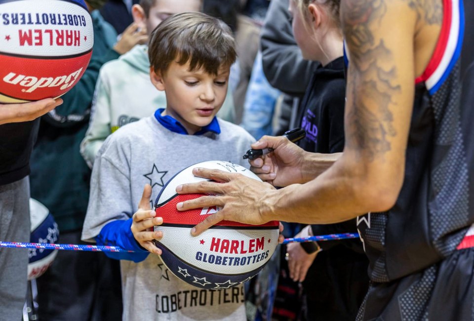 Catch the Harlem Globetrotters all over the DC region this weekend. Photo courtesy of the Harlem Globetrotters
