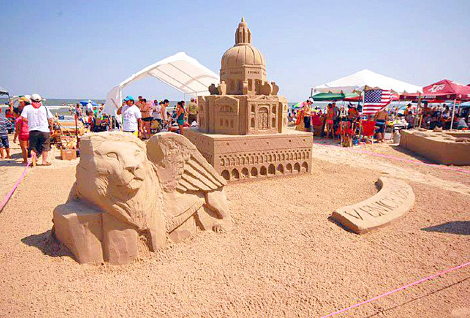 Hit the beach and check out Galveston's AIA Sandcastle Contest. Photo courtesy of the AIA Sandcastle Contest 