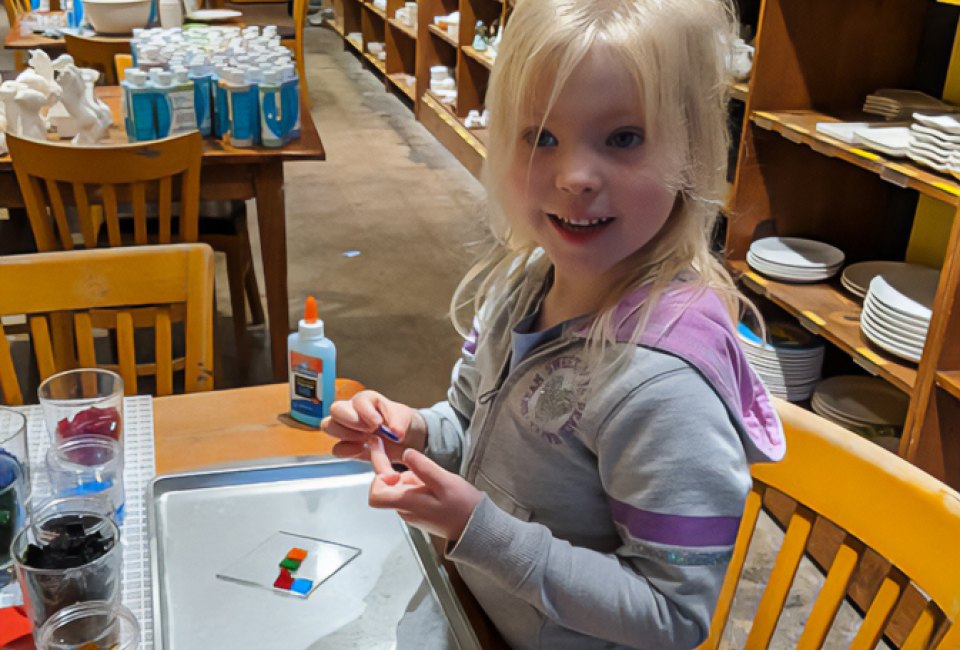 Kids can create and paint pottery and other treasures at All Fired Up summer camp. Photo courtesy of the studio