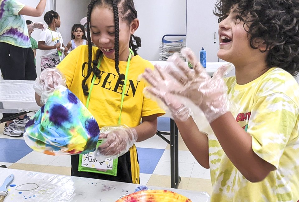 Hands-on fun with friends. Photo courtesy of RAZ Summer Camp with Art for Kids