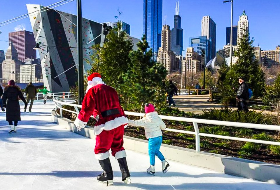 Maggie Daley Park is a popular outdoor skating rink in Chicago. Photo courtesy of Maggie Daley Park 