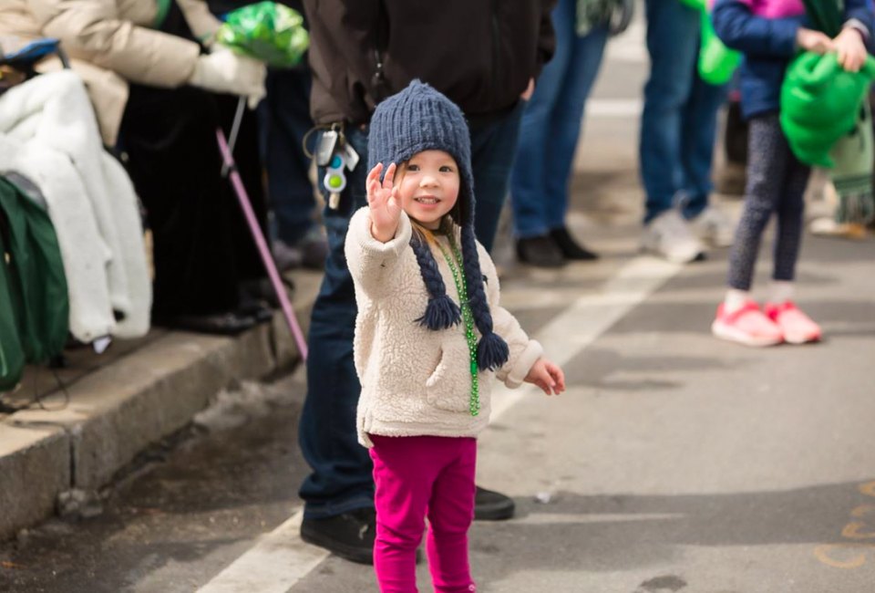Say hello to the best fun and free things to do in Boston with kids in March 2024! Saint Patrick's Day Parade photo courtesy of Visit Massachusetts
