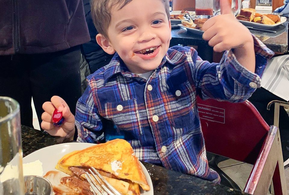 Get big smiles, full bellies, and and some thumbs up for the best places for breakfast in Boston with kids! Photo courtesy of the North Street Grille