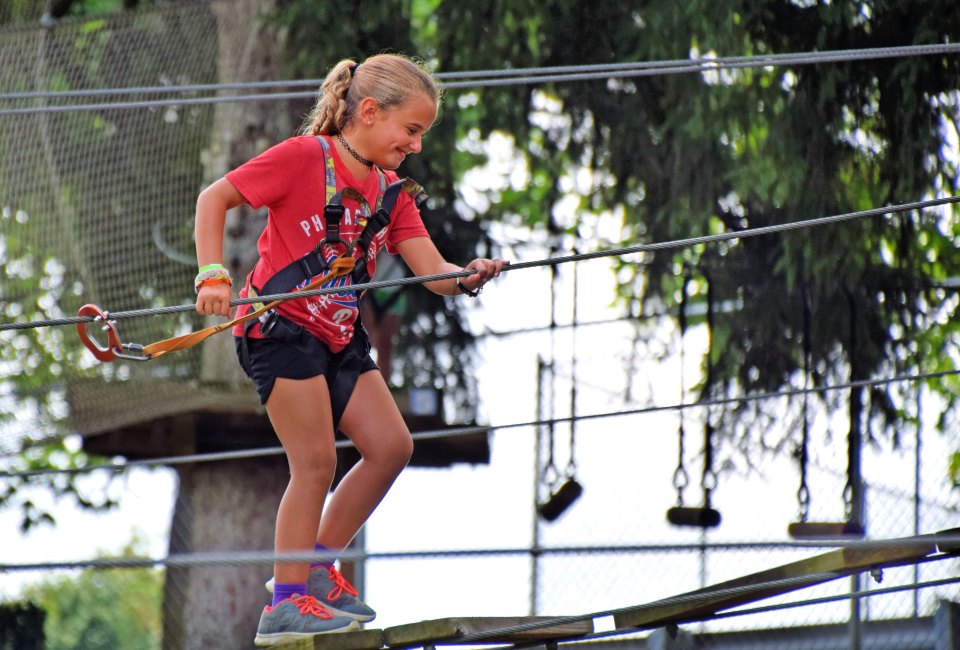 Test your courage at Treetop Adventures. Photo courtesy of Elmwood Park Zoo