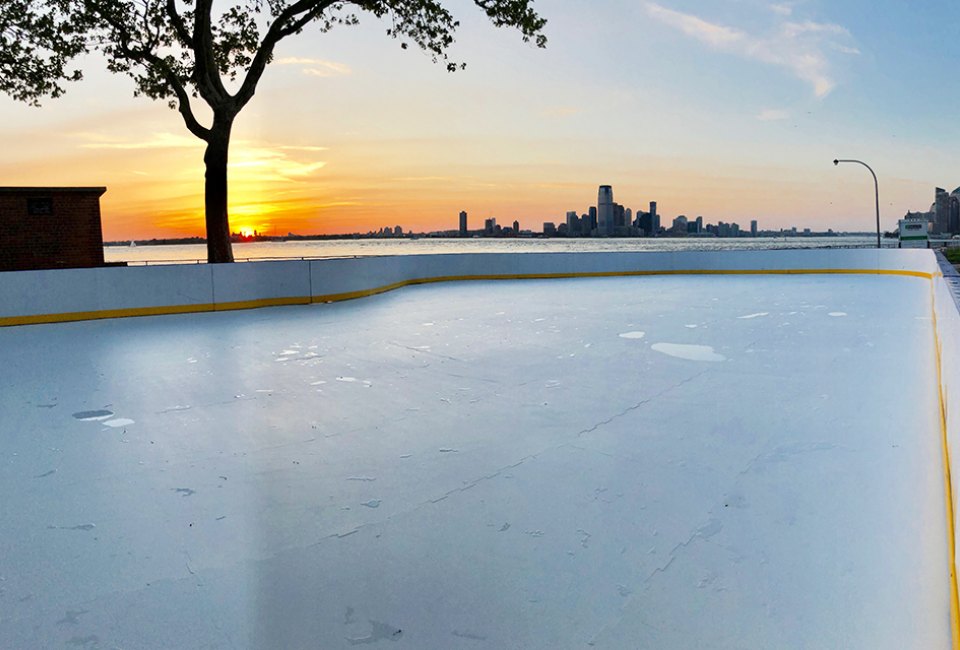 An ice rink is opening for summertime fun on Governors Island.