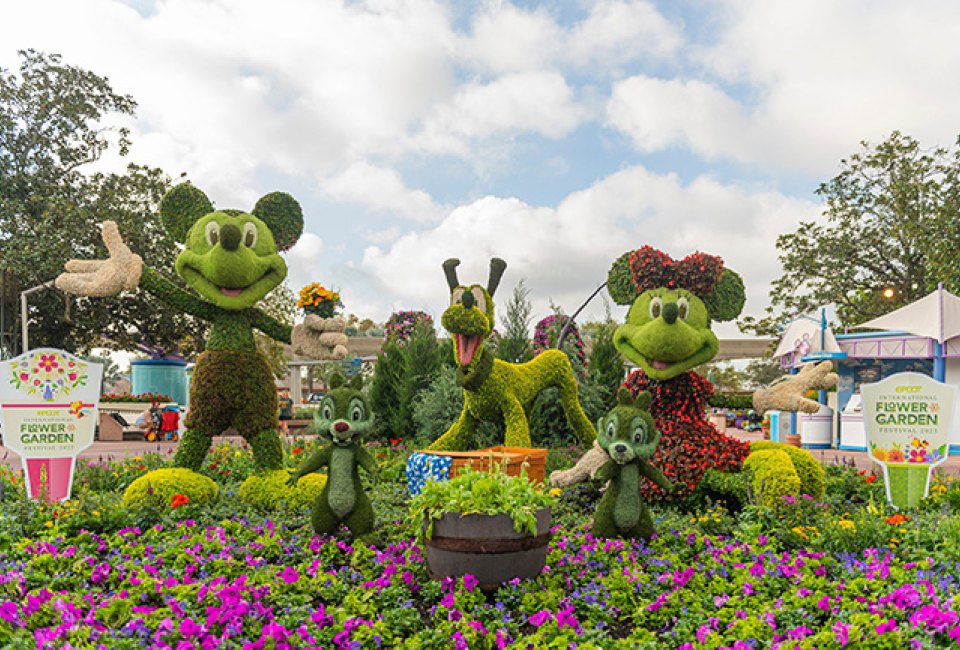 Enjoy spring blooms during the Epcot International Flower and Garden Festival through July 5. Photo courtesy Disney