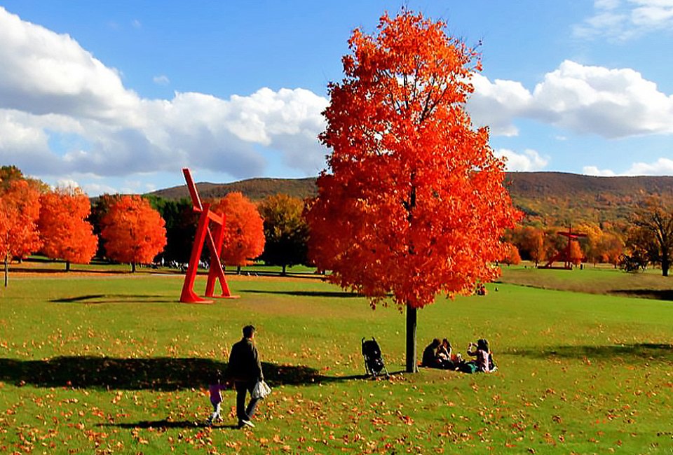 Between the towering artwork and Mother Nature's handiwork, Storm King Art Center is a stunning destination for a fall day trip from NYC. Photo courtesy of the venue